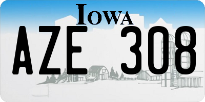 IA license plate AZE308