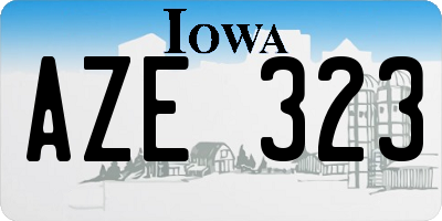 IA license plate AZE323