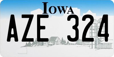 IA license plate AZE324