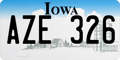 IA license plate AZE326