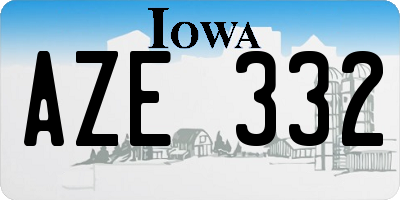 IA license plate AZE332