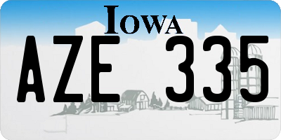 IA license plate AZE335