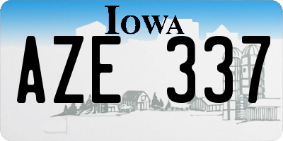 IA license plate AZE337