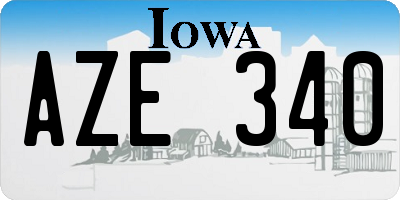 IA license plate AZE340