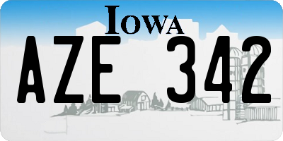 IA license plate AZE342