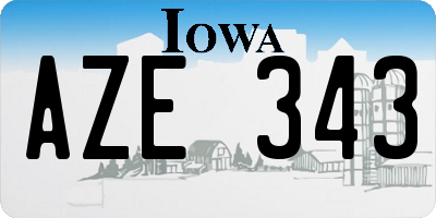IA license plate AZE343