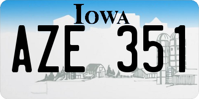 IA license plate AZE351