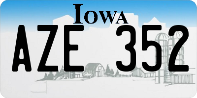 IA license plate AZE352