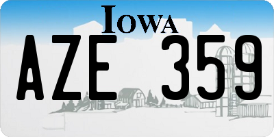 IA license plate AZE359