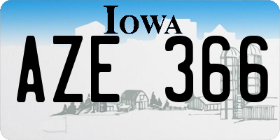 IA license plate AZE366
