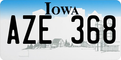 IA license plate AZE368