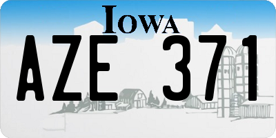 IA license plate AZE371