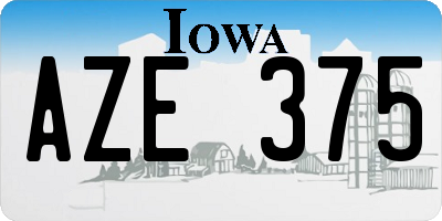 IA license plate AZE375