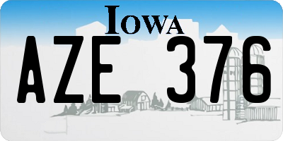IA license plate AZE376