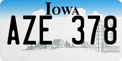IA license plate AZE378