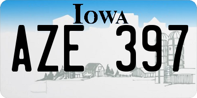 IA license plate AZE397