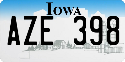 IA license plate AZE398