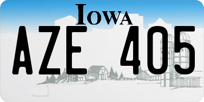 IA license plate AZE405