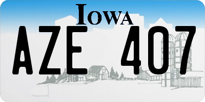 IA license plate AZE407