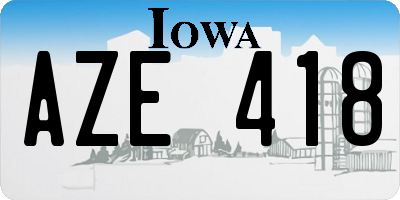 IA license plate AZE418