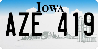 IA license plate AZE419