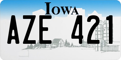 IA license plate AZE421