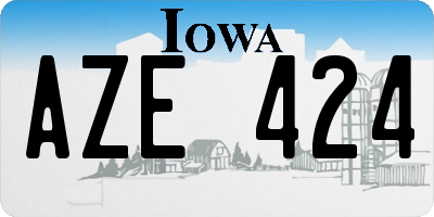 IA license plate AZE424