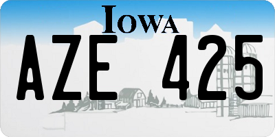 IA license plate AZE425