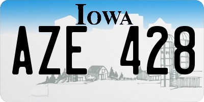 IA license plate AZE428
