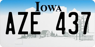 IA license plate AZE437