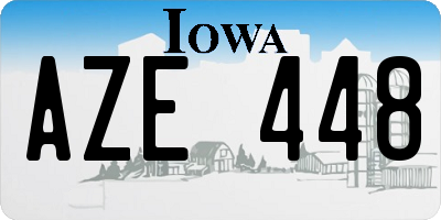 IA license plate AZE448