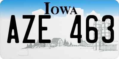 IA license plate AZE463