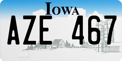 IA license plate AZE467