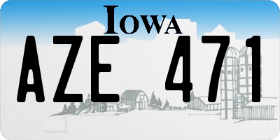 IA license plate AZE471