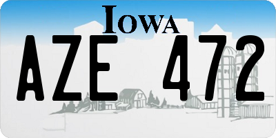 IA license plate AZE472