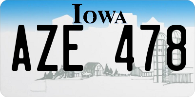 IA license plate AZE478