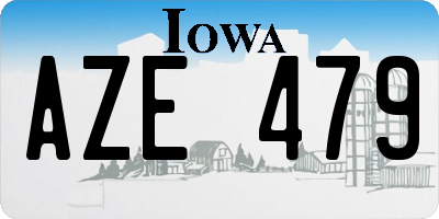 IA license plate AZE479