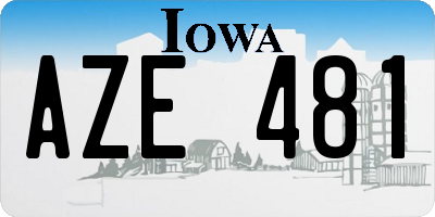 IA license plate AZE481