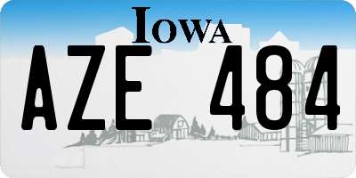 IA license plate AZE484