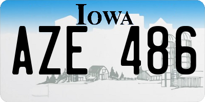 IA license plate AZE486