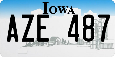 IA license plate AZE487