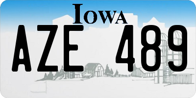 IA license plate AZE489