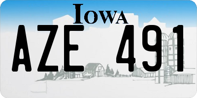 IA license plate AZE491