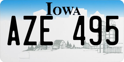 IA license plate AZE495