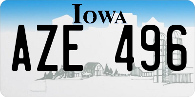 IA license plate AZE496