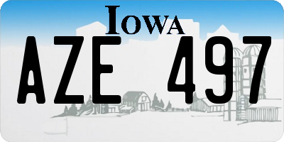 IA license plate AZE497