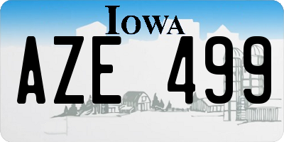 IA license plate AZE499