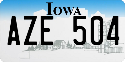 IA license plate AZE504