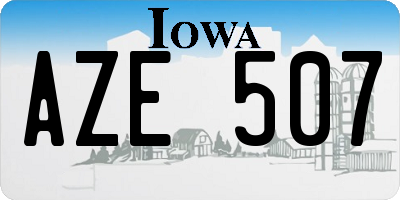 IA license plate AZE507