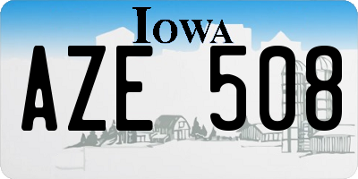 IA license plate AZE508